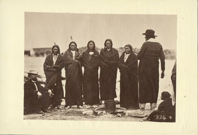 Tashunkakokip (Old man afraid of his horses) and his chiefs, Oglala by Alexander Gardner